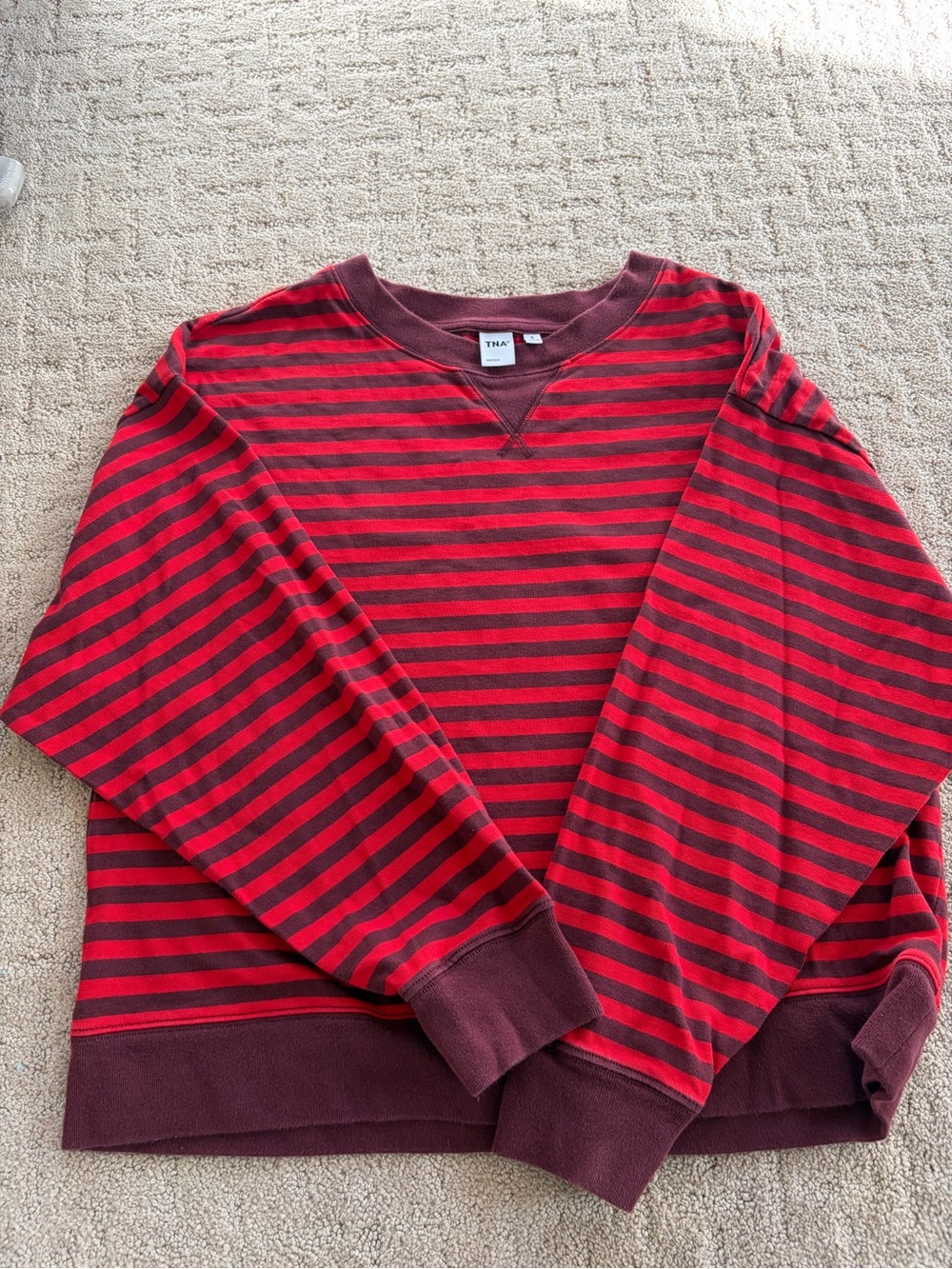 Aritzia Red and Maroon Striped Long sleeve